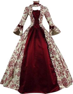 Vintage Square Neck Medieval Queen Victorian Dress