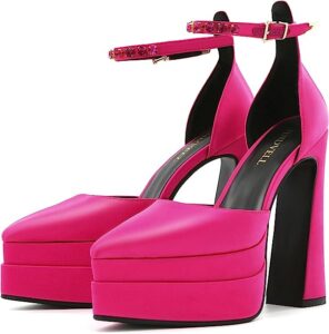 Strappy Pink High Heel Stripper Pumps shoes