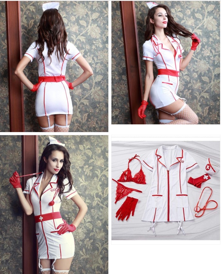 Detailed sexy nurse cosplay costume