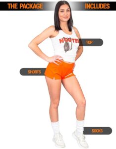 \Hooters Girl Halloween Costume Socks Shorts and Top. Retro Style